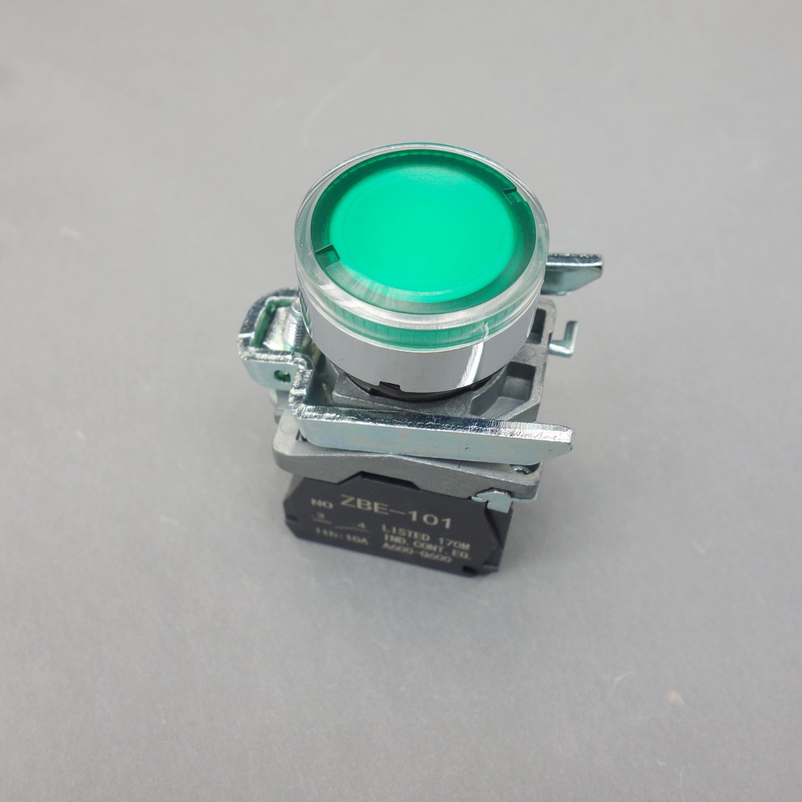 1PC 22MM 24V Green LED Illuminated push button Switch flush push Fits XB4BW33B5