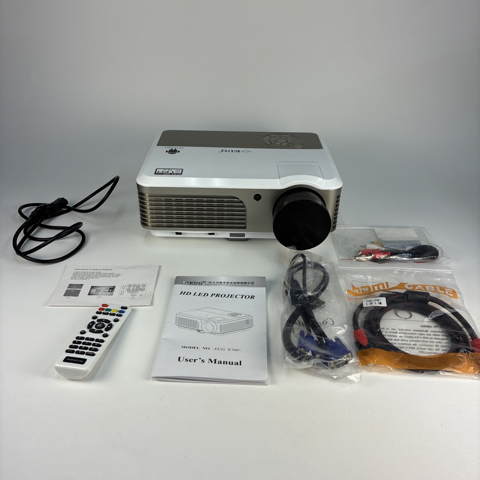 EUG X760+ Multimedia Home Cinema Theater Projector HDMI USB Android Compatible