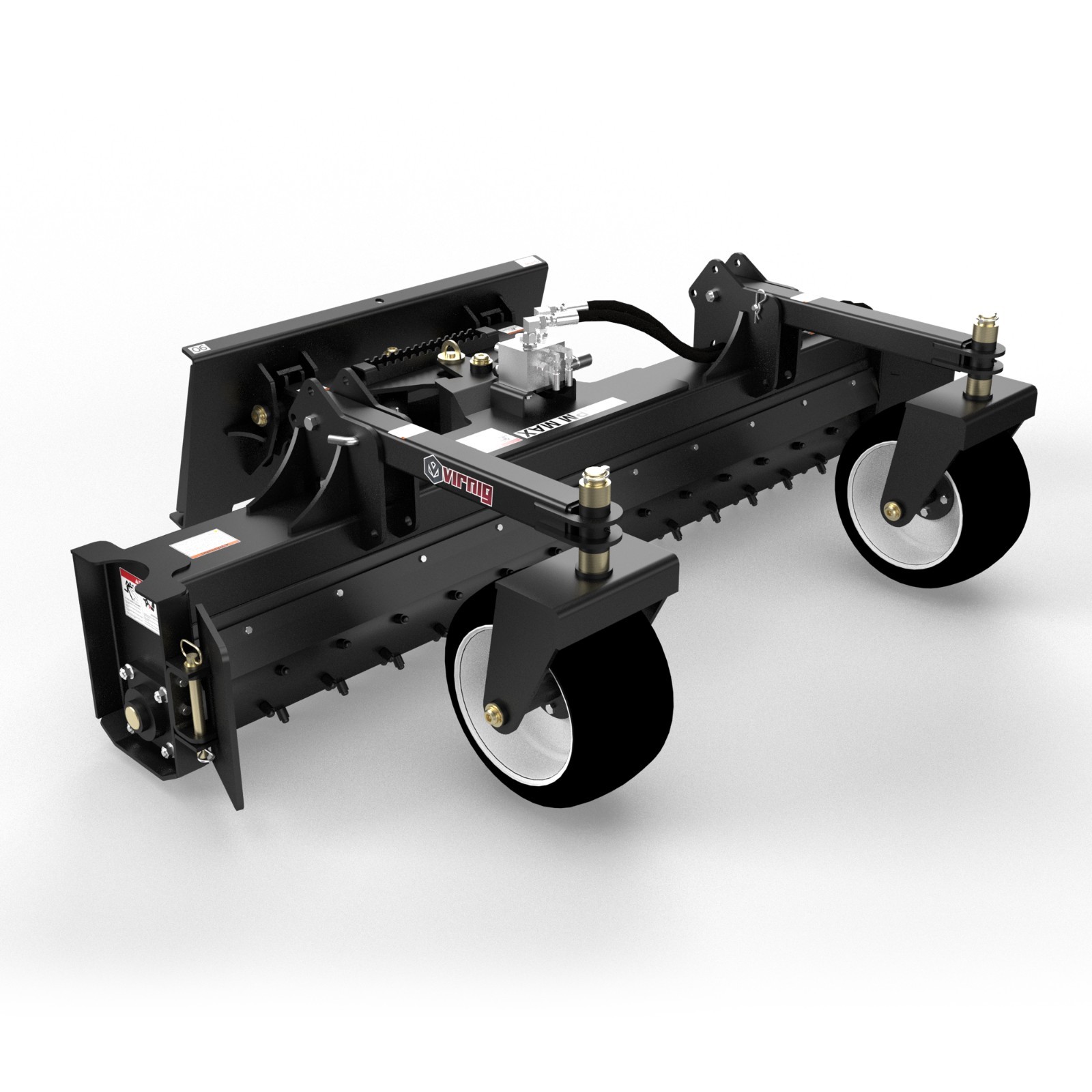 Virnig 72" Power Rake Landscape Soil Conditioner Manual Angle Fits Skid Steer