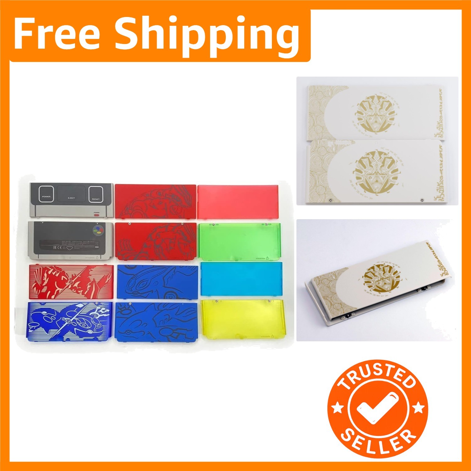 Complete Replacement Case for 2015 New 3DS - Glossy White Front & Back Cover