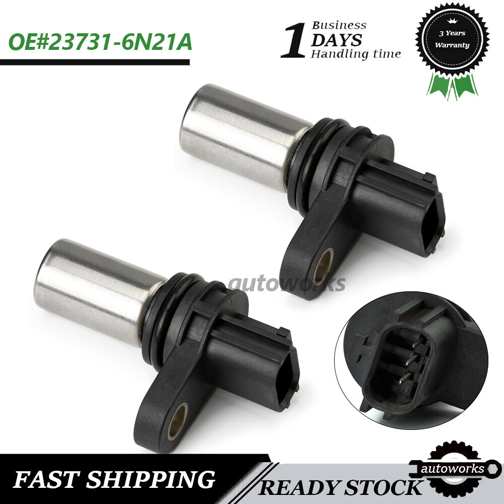 2PCS Crankshaft Camshaft Position Sensor For Nissan Frontier Altima 23731-6N21A