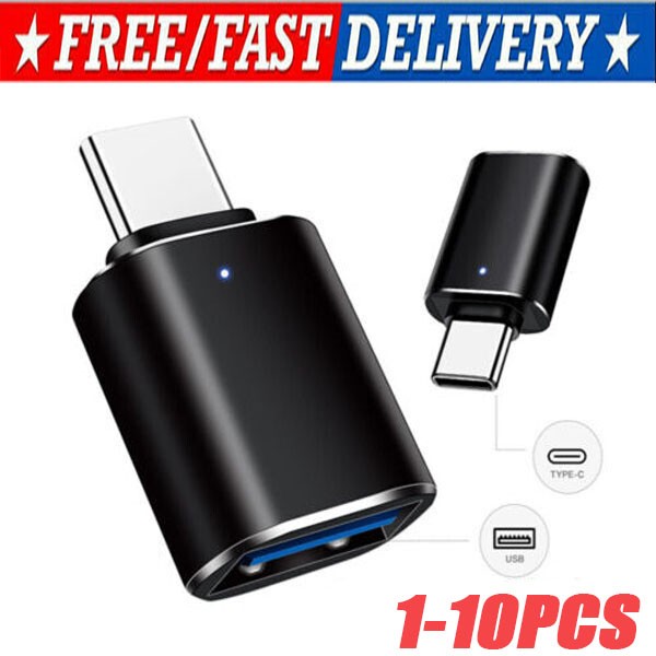 LED USB-C 3.1 Male to USB A Female Adapter Converter OTG Type C Android Phone