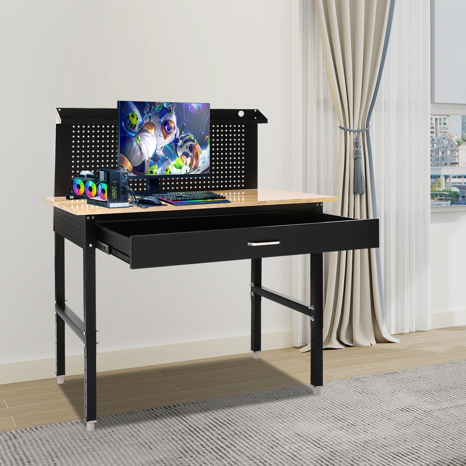 48" ×24'' Adjustable Workbench Heavy-Duty Worktable