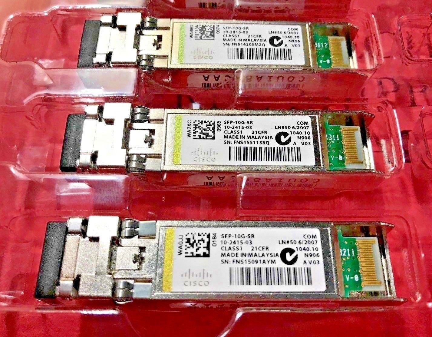100% Genuine ONE Cisco SFP-10G-SR 10-2415-03 V03 SFP+ module Malaysia 1 YearWRTY