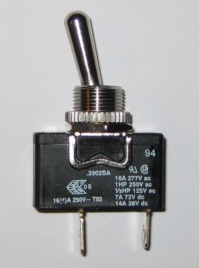 Arcolectric Toggle Switch - Monentary OFF - SPST 16 Amp AC / 7 Amp DC - 3902BA