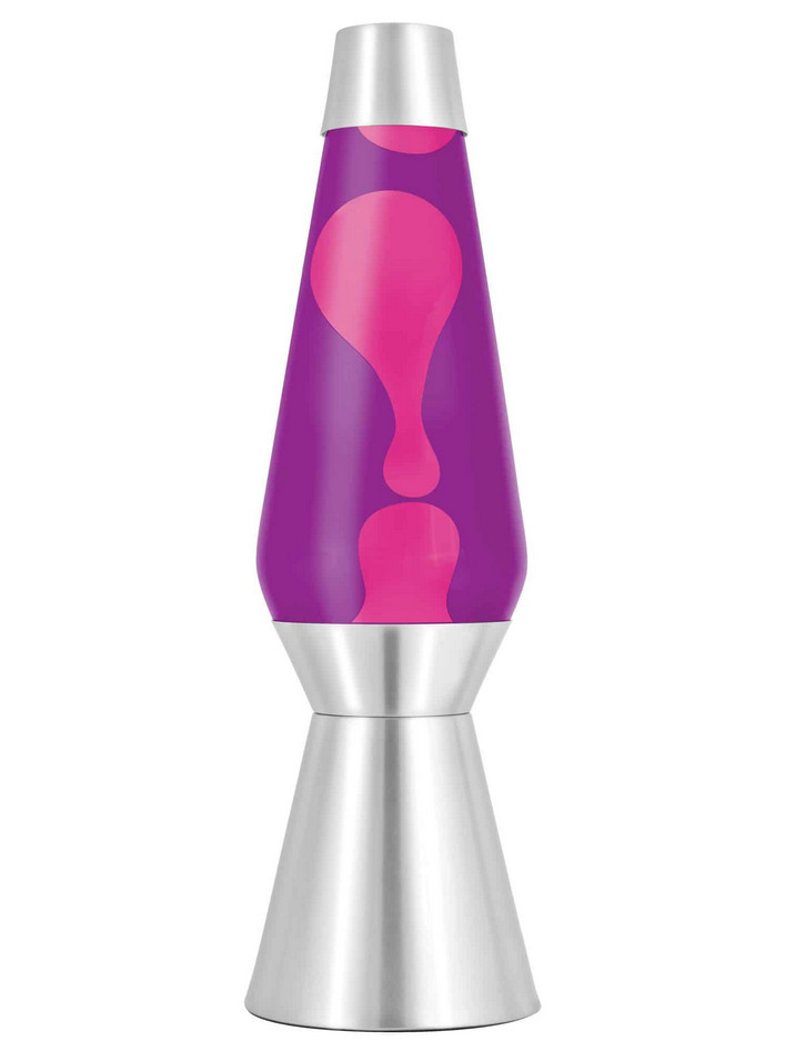 Lava® Lamp Grande 27'' Pink wax / purple liquid / silver base & cap