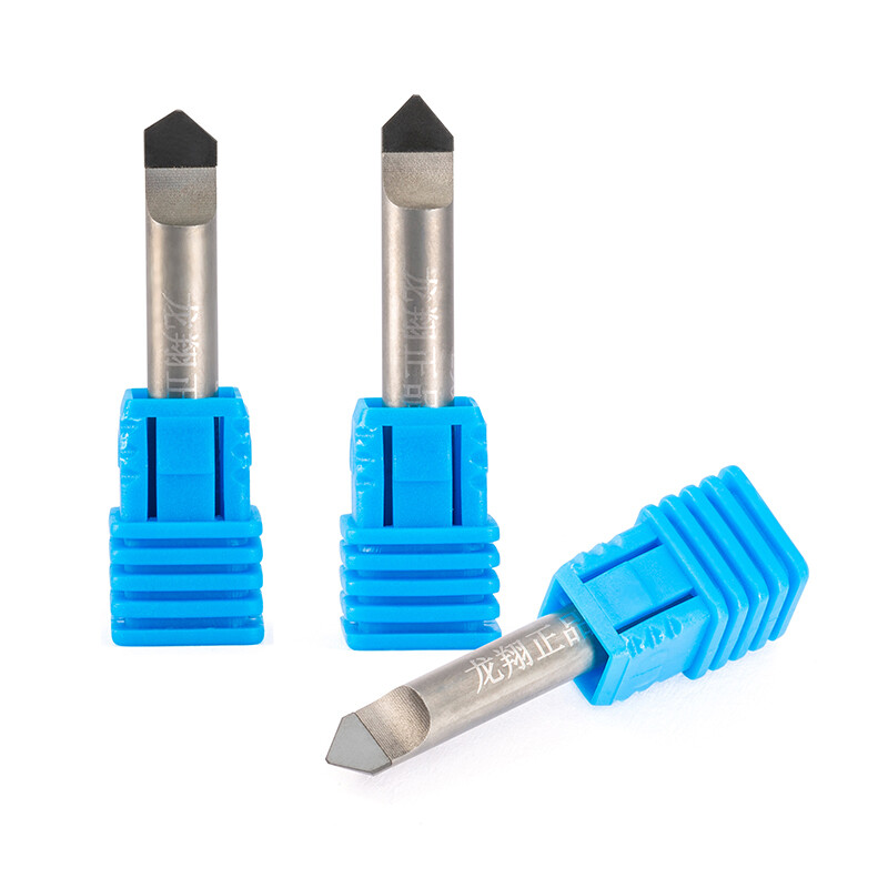 2pc 6mm Diamond PCD End Mill CNC Tools Router Cutter Stone Granite Engraving Bit