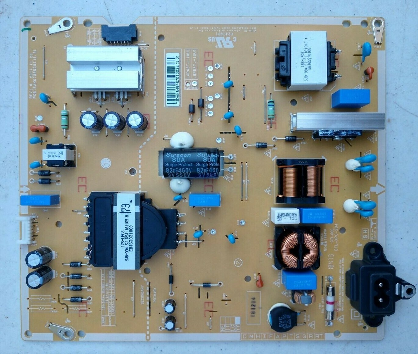 LG TV Power Supply Board EAY64948701 EAX67865201 55UK6300PUE 55UN7000PUB