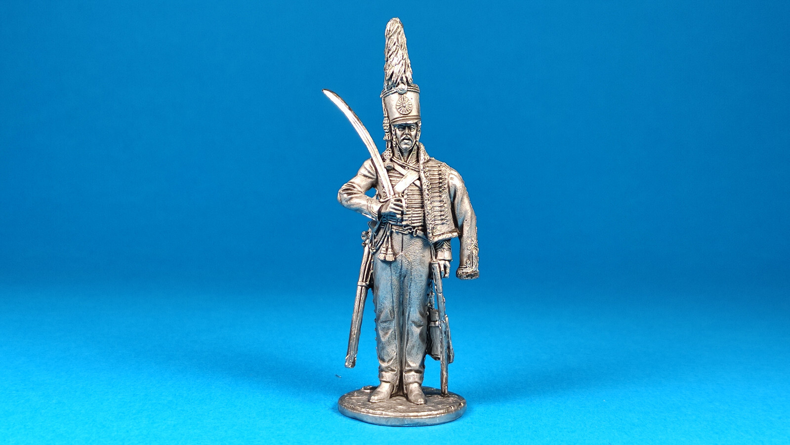 TIN soldiers 54 mm of Private of the Belarusian Hussar Regiment, Russia 1805-180