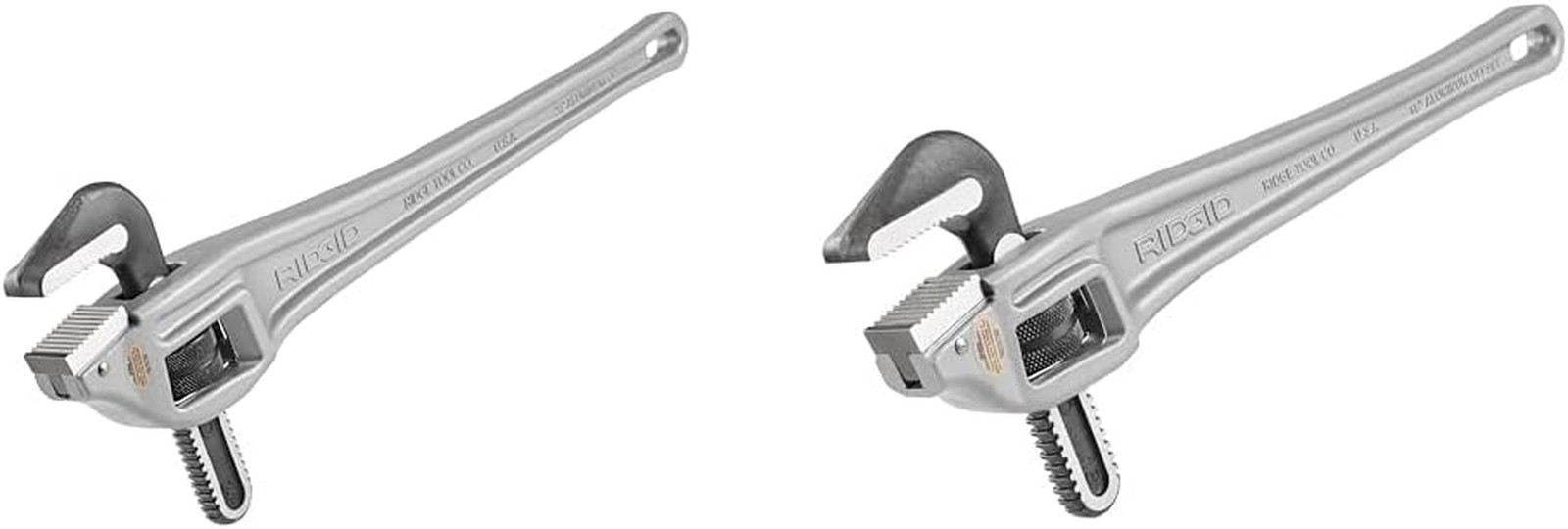 Heavy-Duty 24" & 18" Aluminum Offset Pipe Wrenches - Plumbing Tools Set