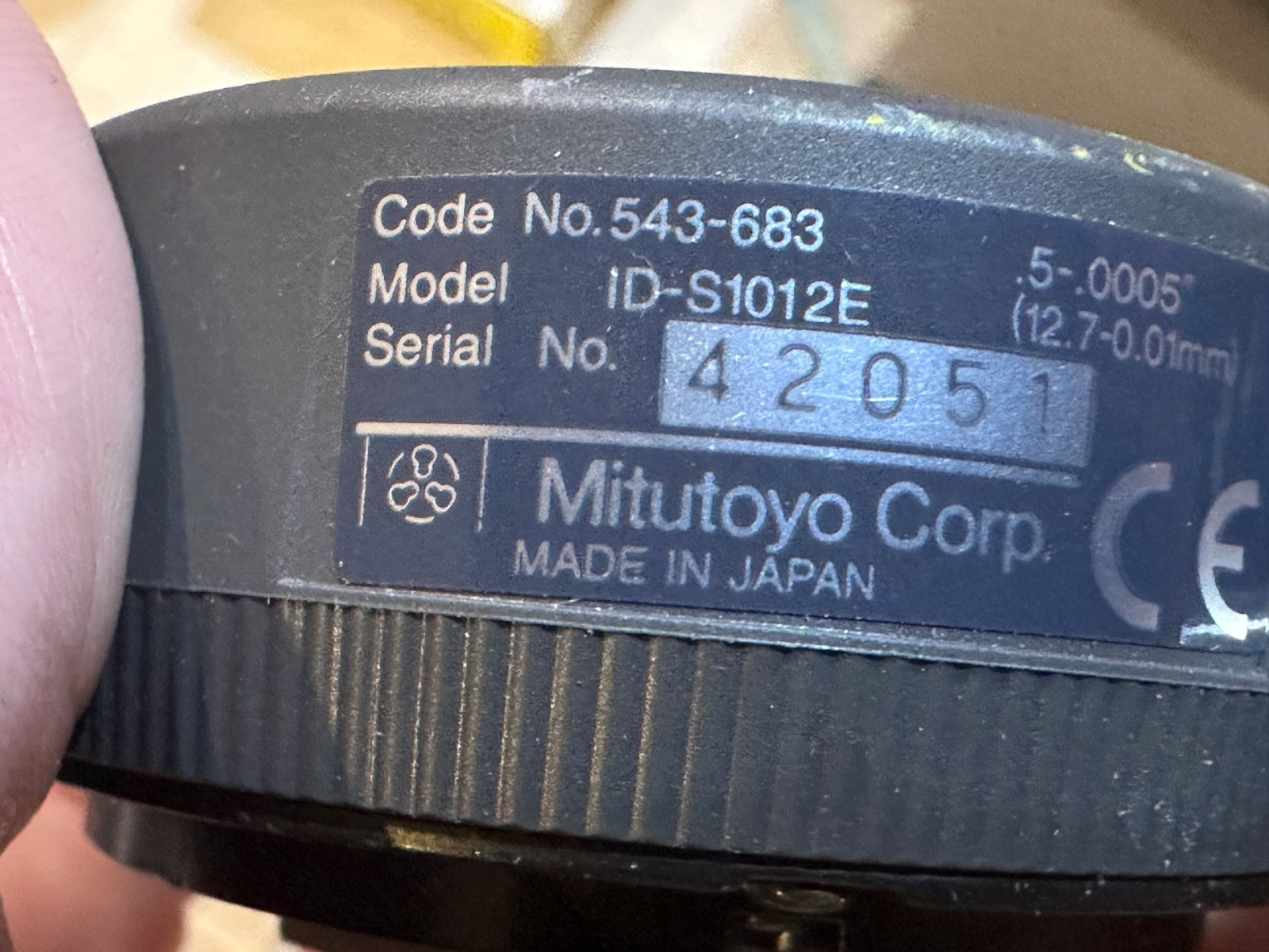 Mitutoyo Absolute Digital Indicator 543-683 Model ID-S1012E