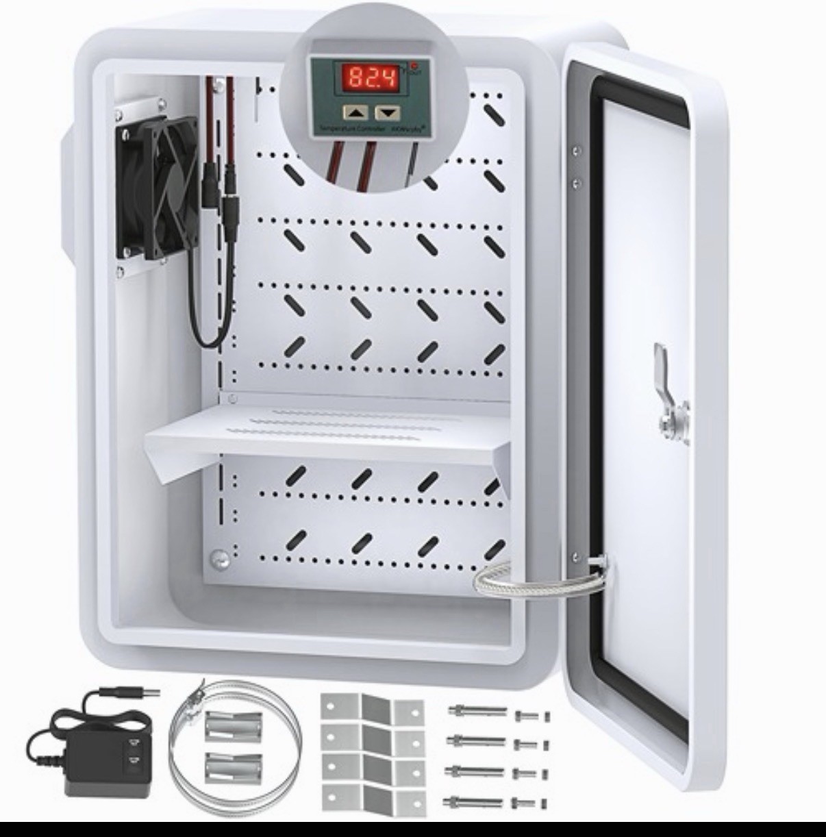 Outdoor Electrical Box with Thermostat and Fan, Precise Temperature Control 0...