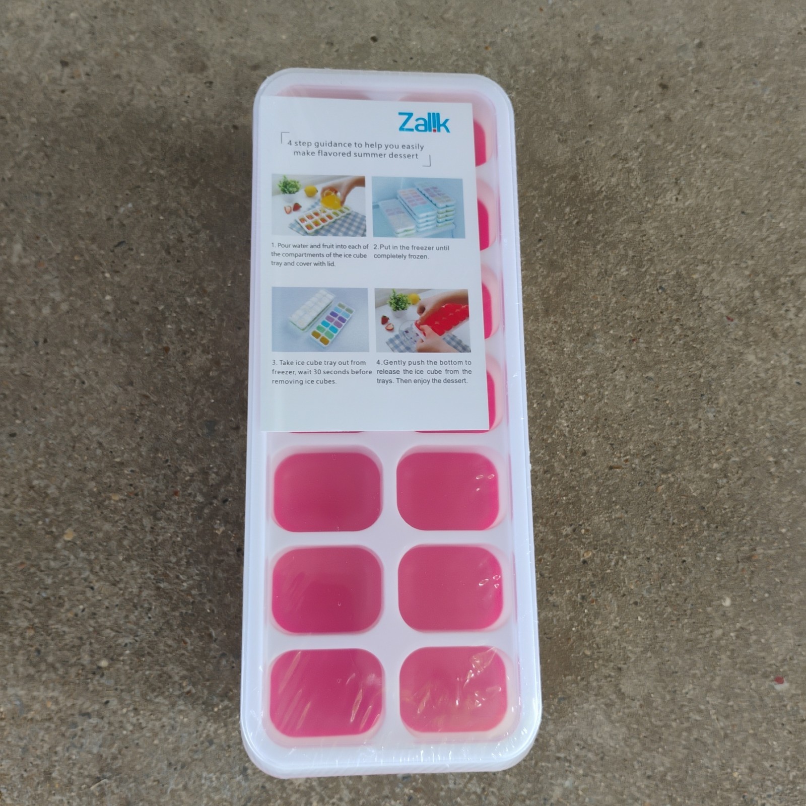 New 4 Pack Silicone/Plastic 14-Cube Ice Cube Tray Easy Release, Ridgid Top