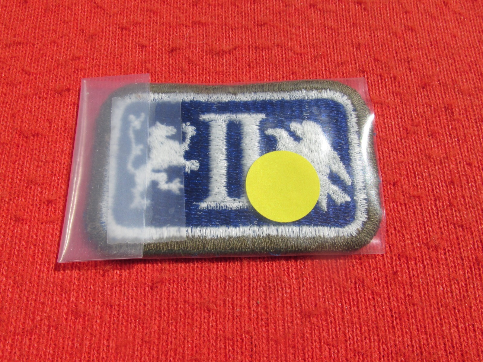 ORIGINAL Armored 2ND CORPS PATCH OD BORDER Green on White for Armor