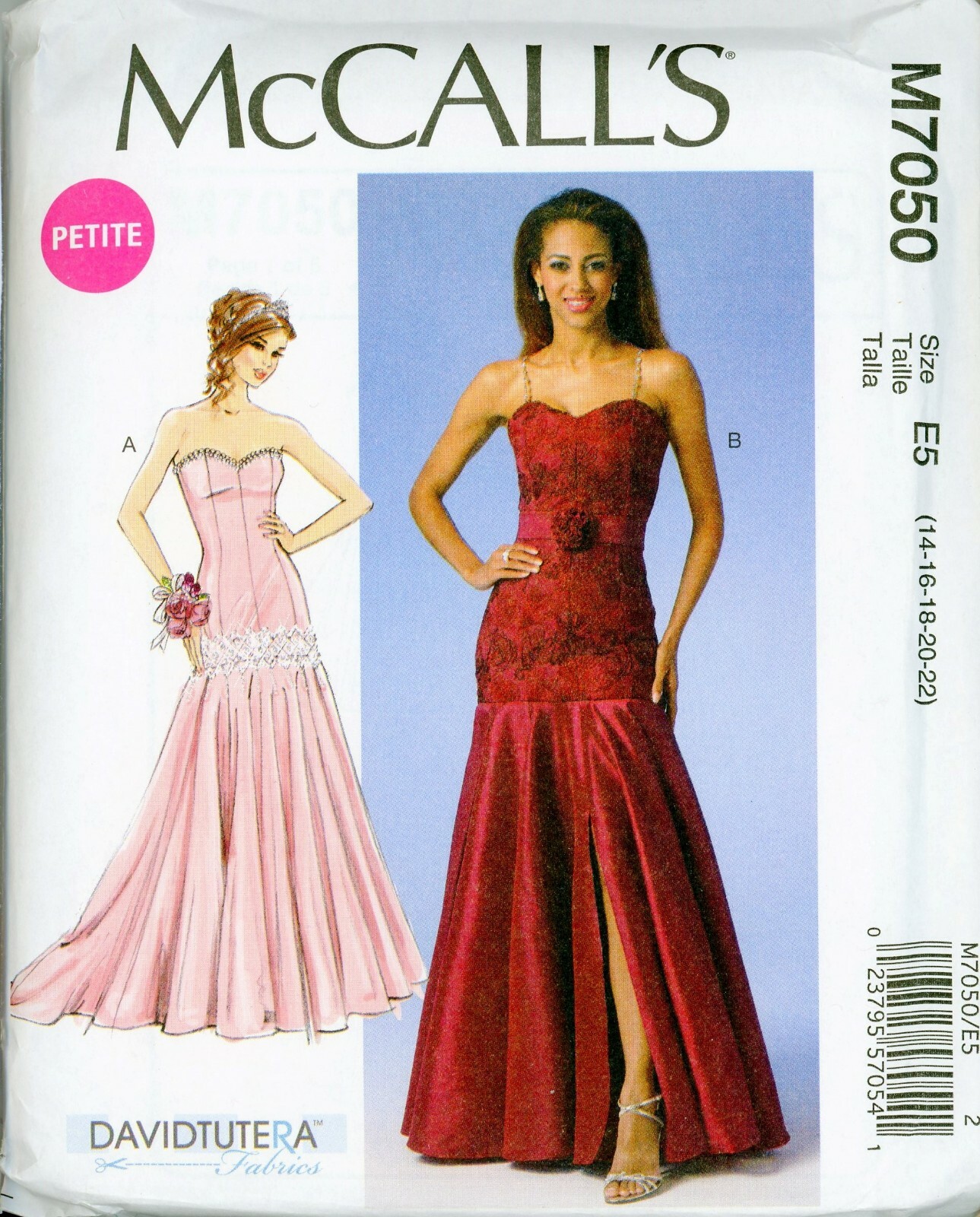 Misses' David Tutera Dress McCall's Pattern 7050 Size 6-14 Petite-able Uncut