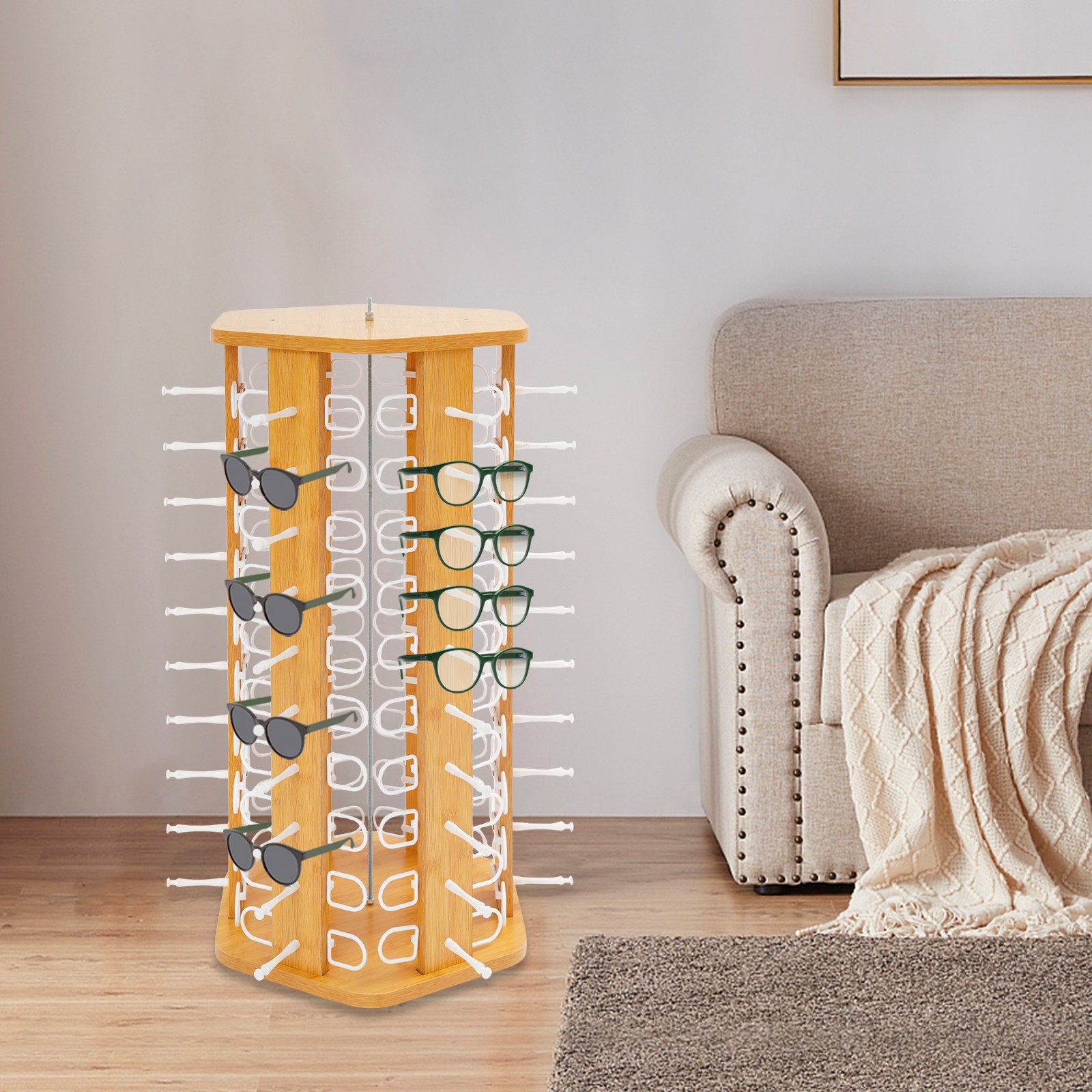 Glasses Display Stand, Sunglasses Storage, 60 Pairs Glasses Display Stand