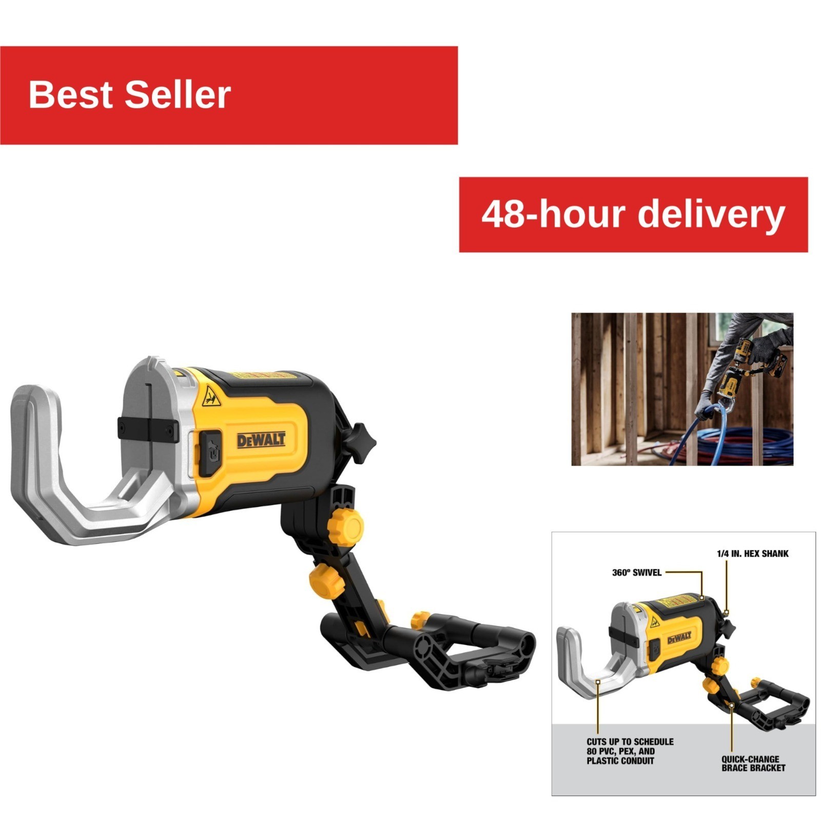IMPACT CONNECT PVC/PEX Cutter with Brace Bracket - DWAPVCIR