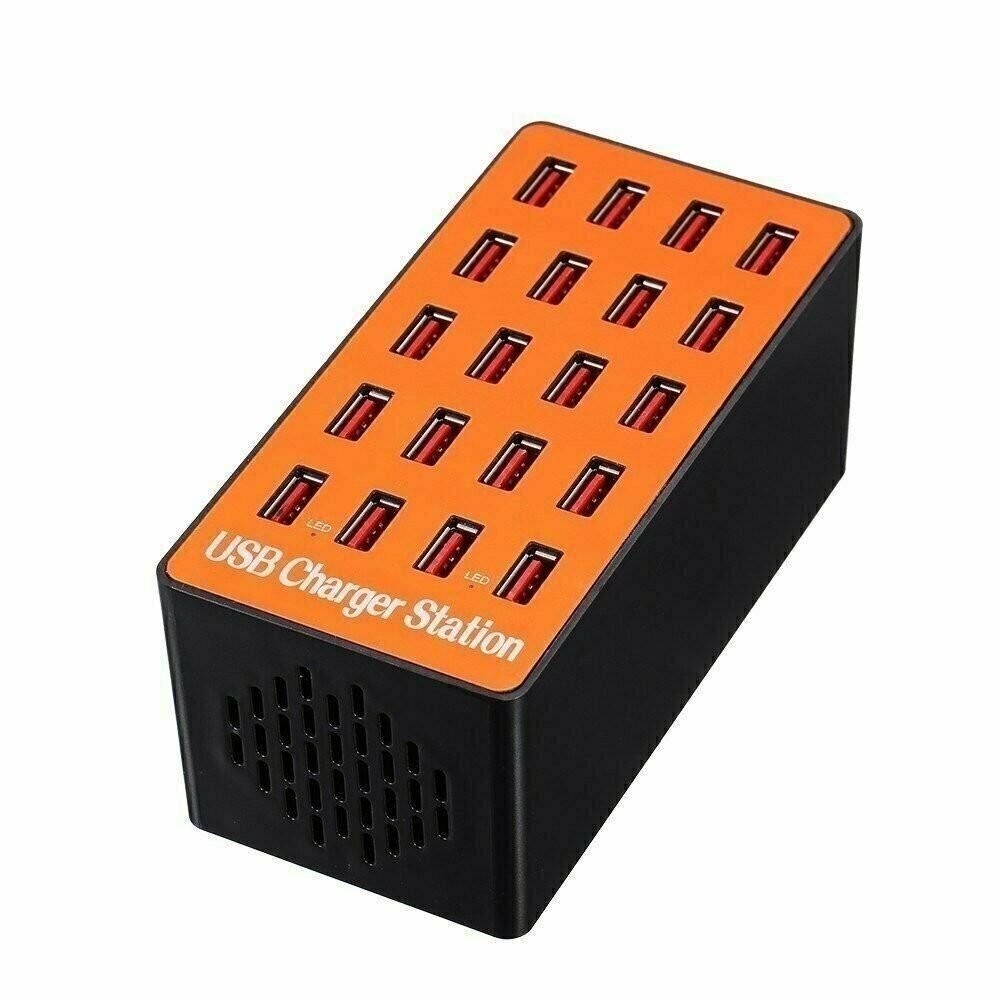 20 Port USB Hub Charger Rapid Charging Station Desktop Smart iPhone Phone Tablet