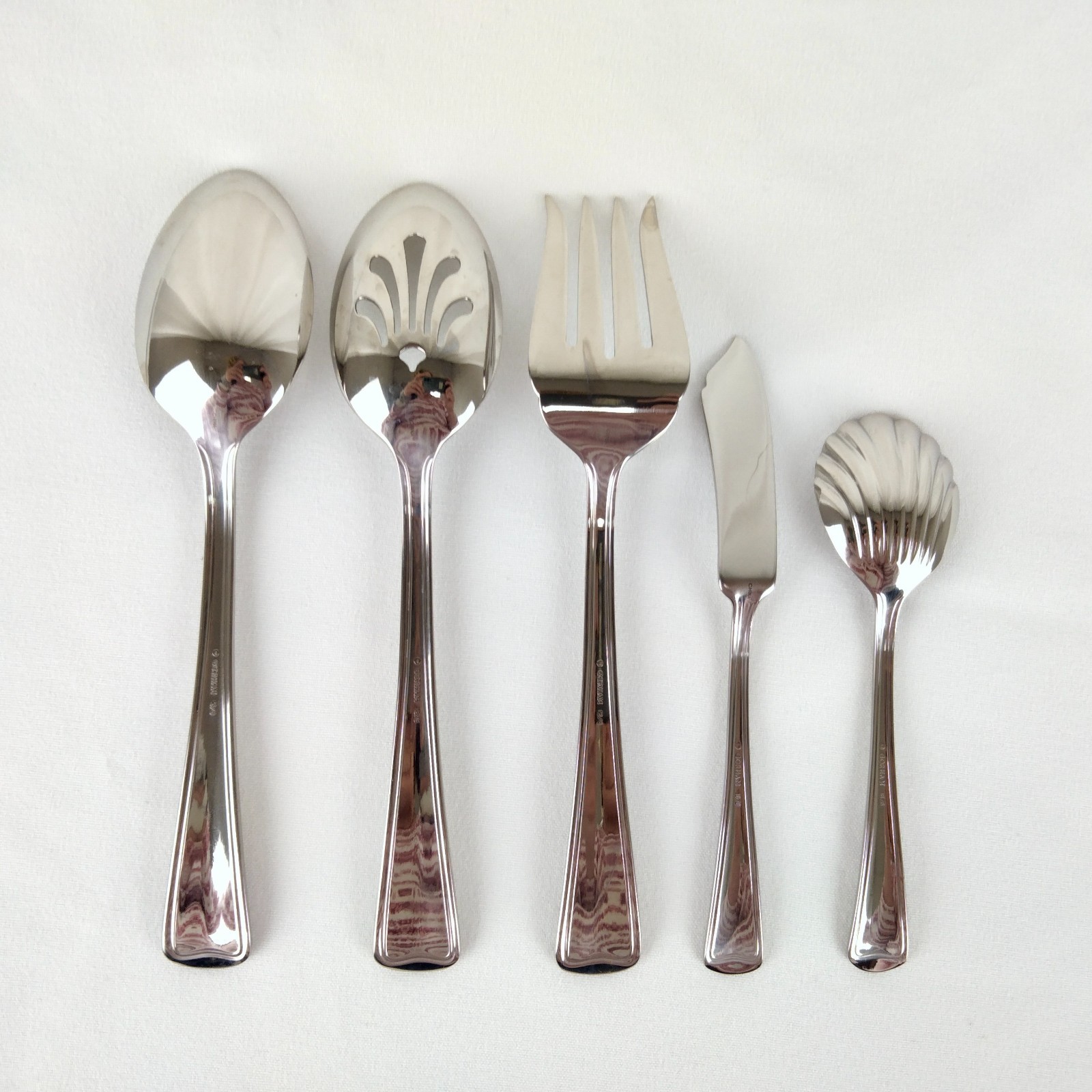 Gorham Monet Stainless 18/8 5 Piece Hostess Set & Pie Server Silver Color