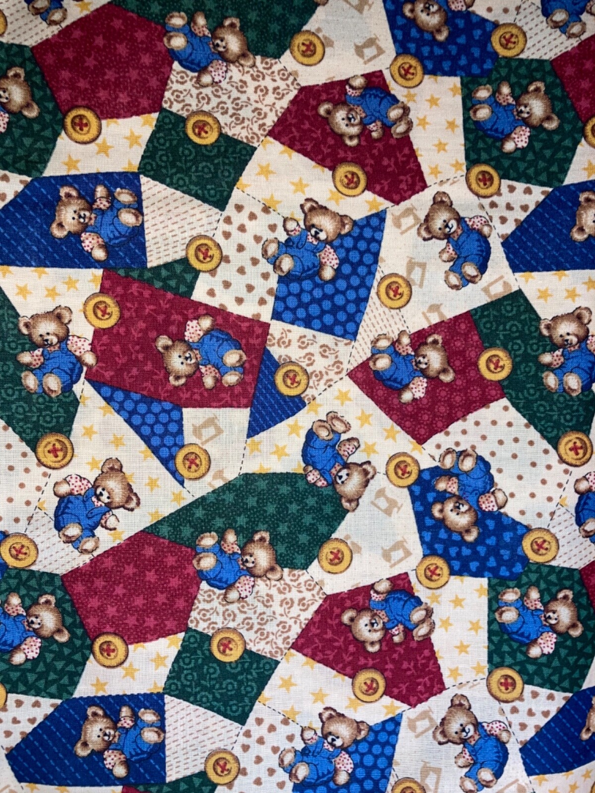 2 1/3 YDS Sew Many Bears QUILT SEW FABRIC