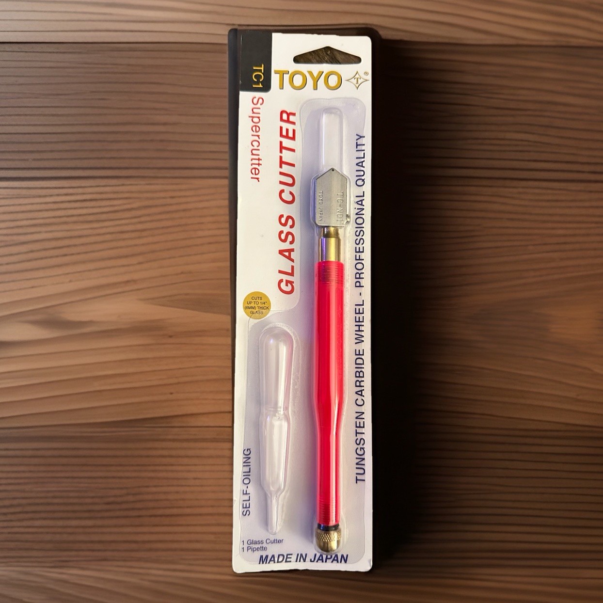 TOYO TC1 SUPERCUTTER GLASS CUTTER TUNGSTEN CARBIDE WHEEL SELF OILING FREE S/H