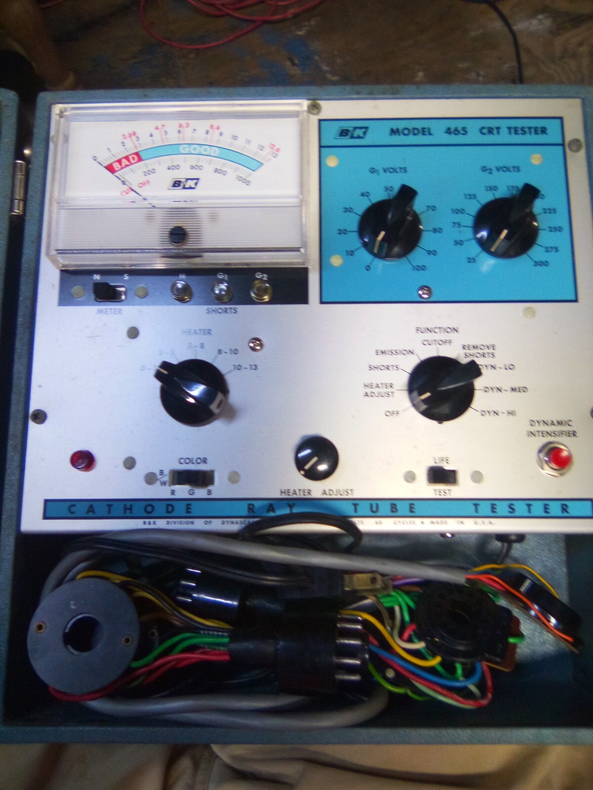 Vintage B&K CRT Model 465 Cathode Ray Tube Tester w Instructions For Parts