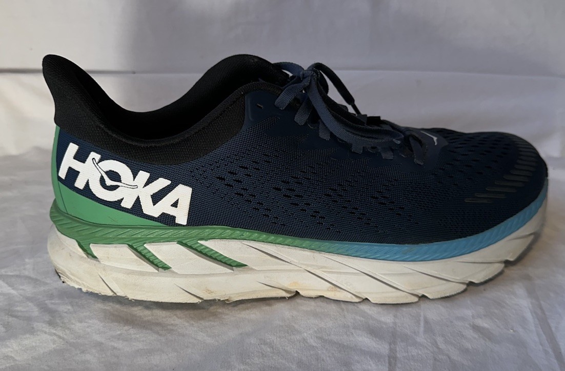 Amputee replacement HOKA ONE ONE Clifton 7 used Men's  Right Navy Green US 13