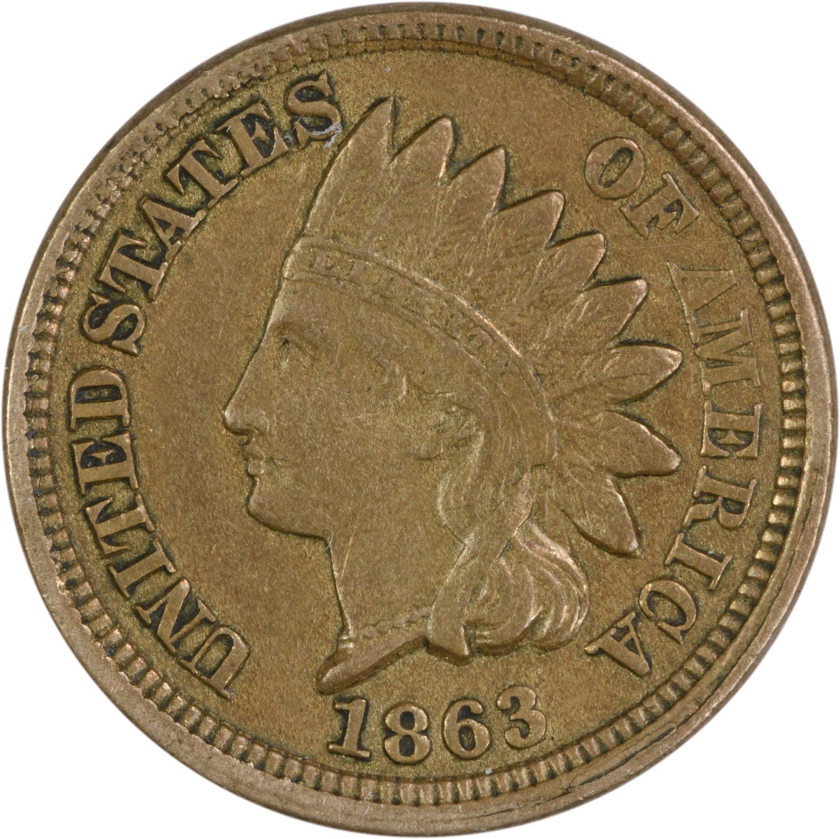 1863 Indian Cent Choice EF Uncertified #501