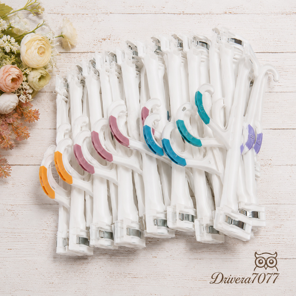 29 White Plastic Clip Hangers Mixed Sizes XS-XXL Retail Store Display Hangers