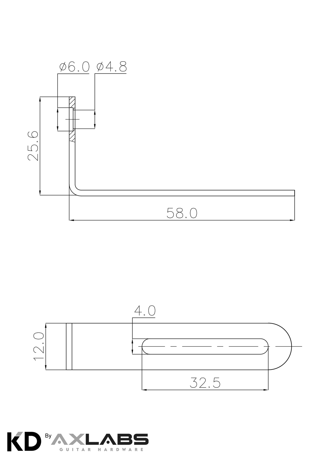 KD By AxLabs LP Style Pickguard Bracket - Burnt Chrome