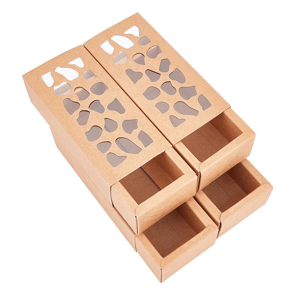 12sets Kraft Paper Withdrawal box Rectangle Camel Finished Product: 13x6x4cm