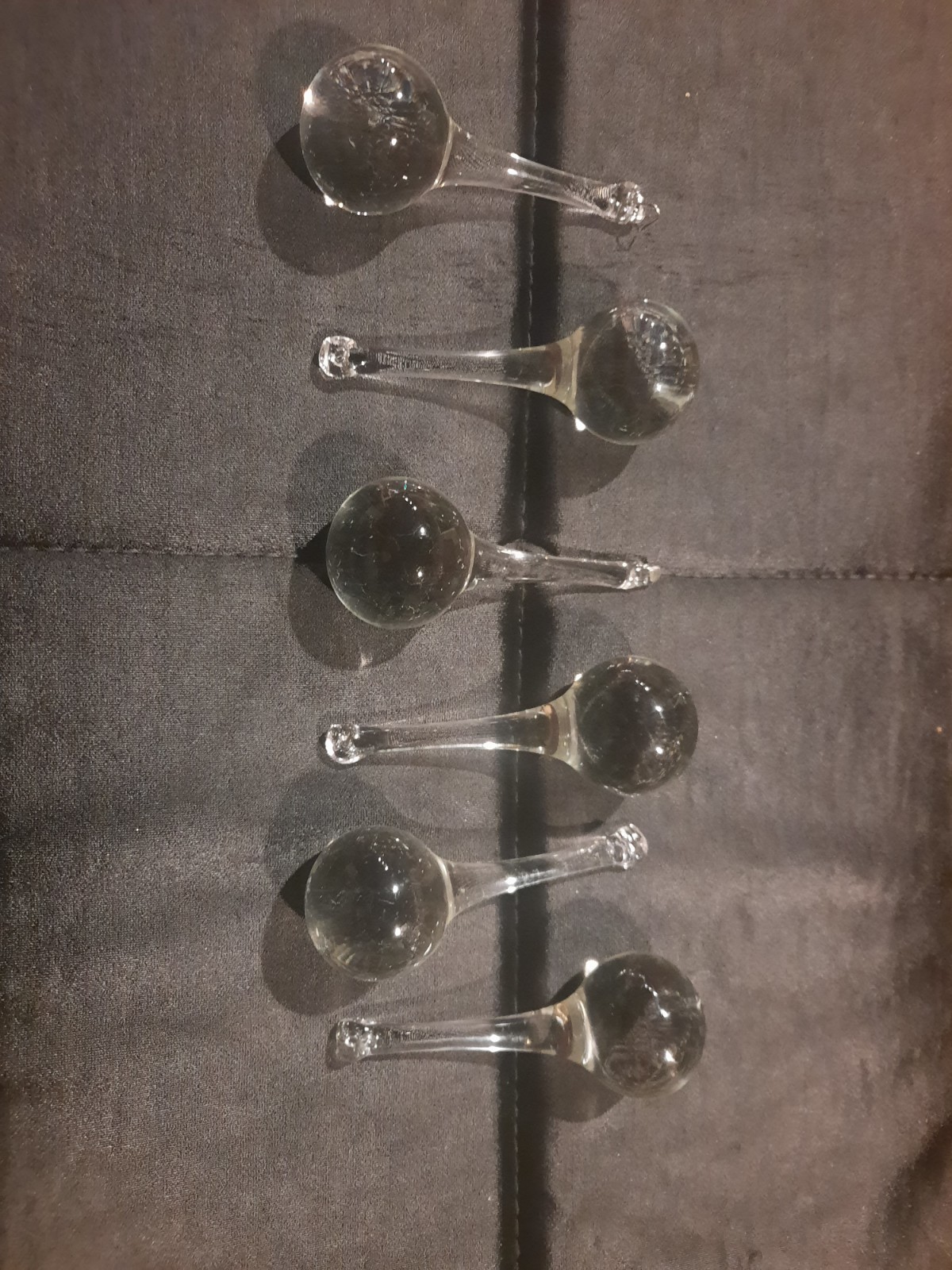 clear glass tear drop orbs for chandelier lights 4" long lot of 6