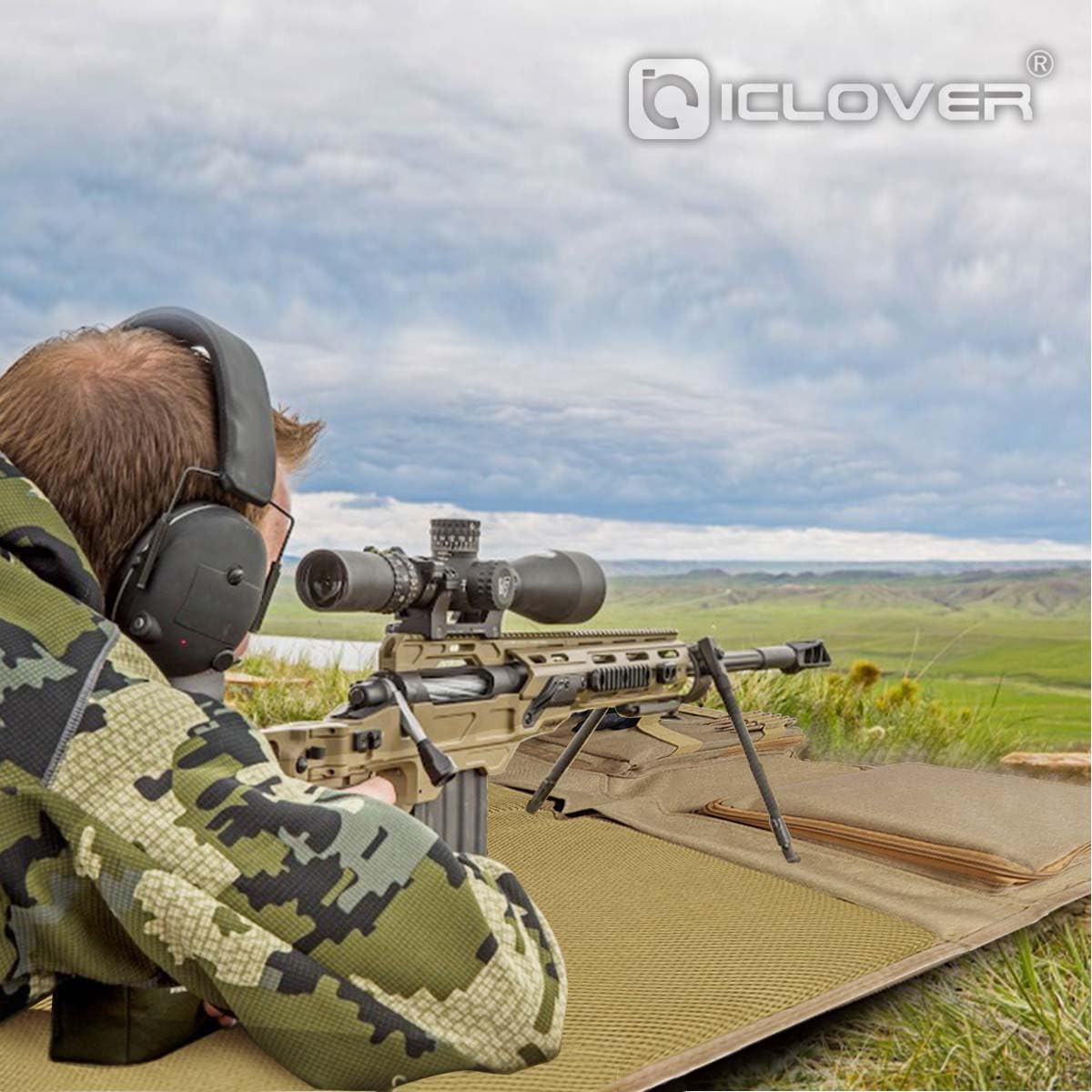 Shooting Mat, Tactical Prone Padded Shooting Mats, with 2 Pockets & Molle Webbin