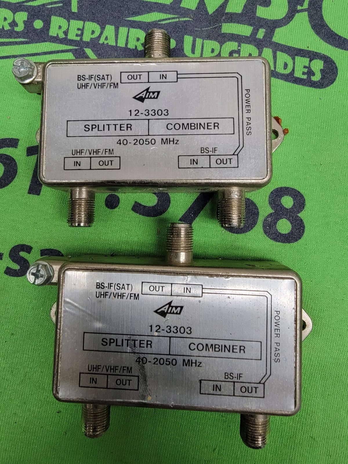LOT OF 2 - AIM 12-3303 SPLITTER/COMBINER 40-2050MHz