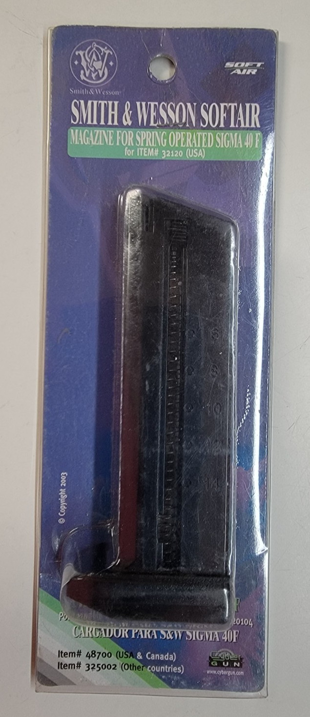 Soft Air CyberGun Smith & Wesson Sigma 40F Spring Powered Spare Magazine #48700