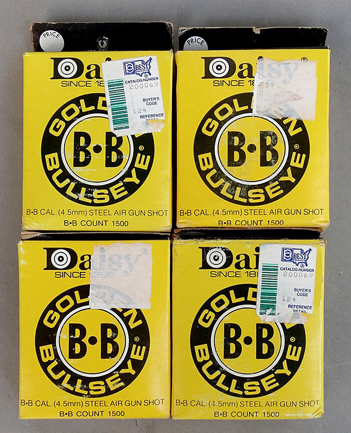 Daisy Golden Bullseye BBs Lot Steel Air B-B Gun Shot 4.5mm 4 Boxes 1500 Ct #40