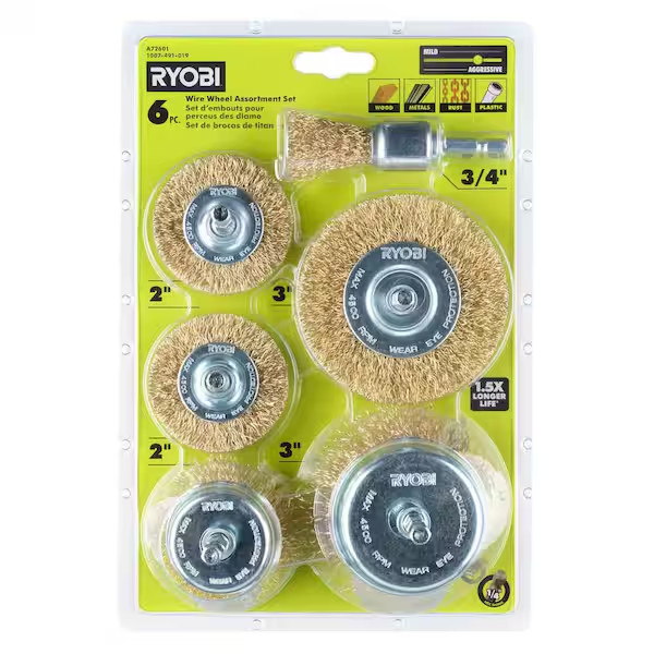 NEW RYOBI Wire Wheel Assortment Set (6-Piece)