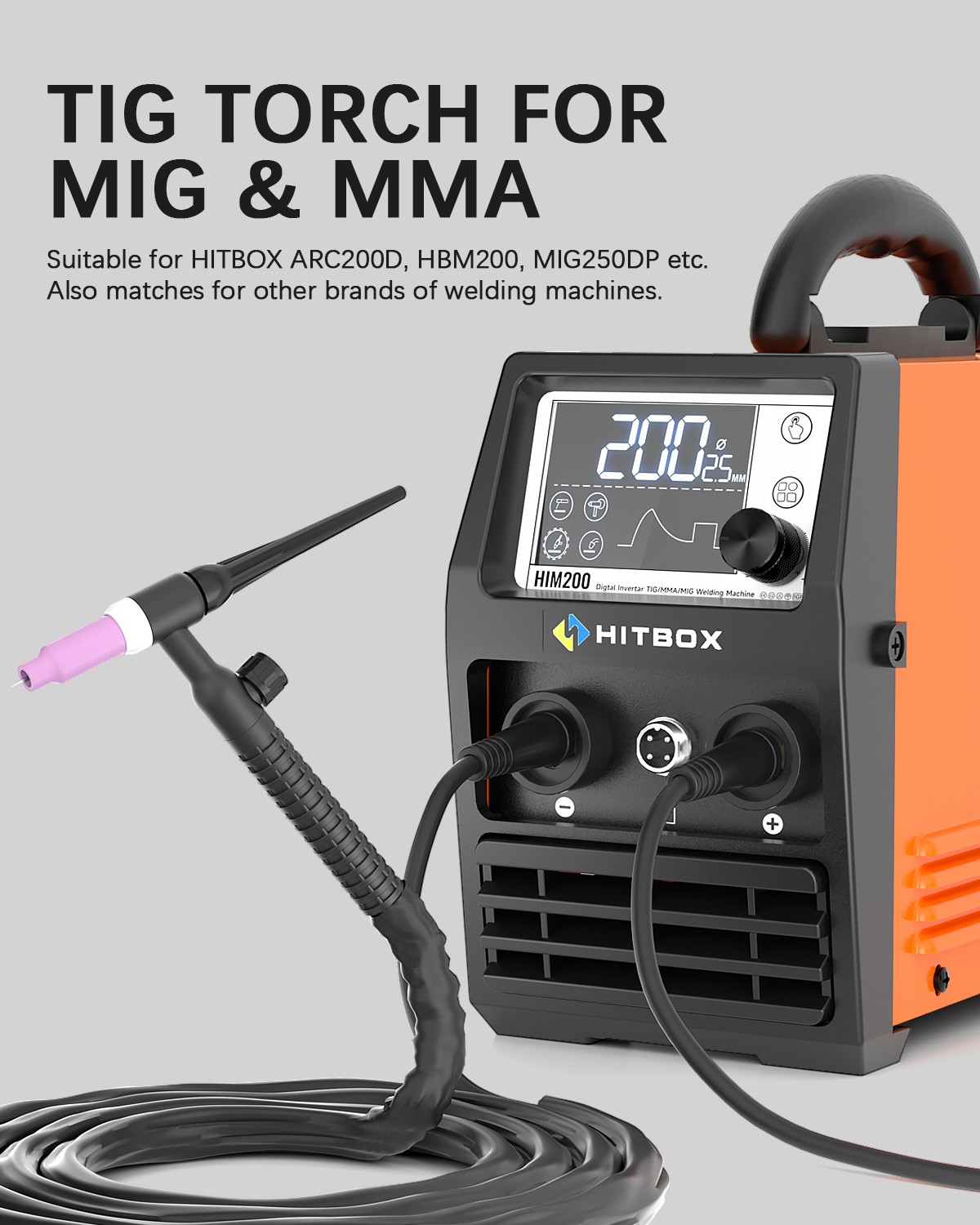 HITBOX WP-17V Welding Torch Spool Gun TIG Welder 4M/13ft Welding Torch Accessory