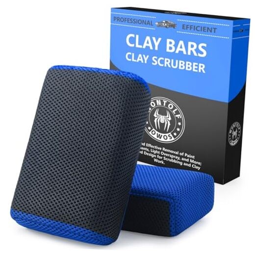 2 Pack 2 in 1 Clay Scrubber Car Clay Bar Auto Detailing Kit, Car Clay Wash Blue
