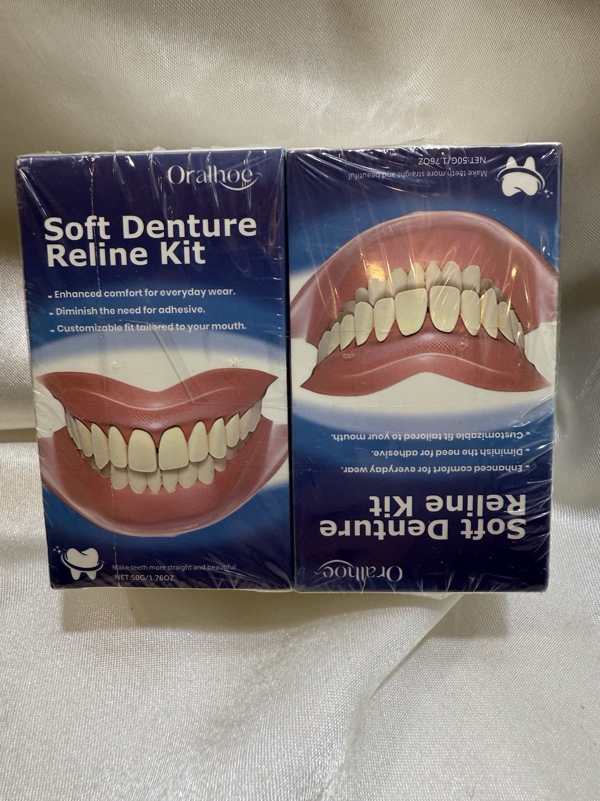 2 PACK Soft Denture Reline Kit Repair Silicone Customize Tooth Replacement