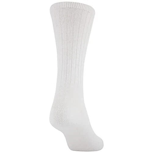 6 Pair x GOLDTOE Women's Casual Ribbed Crew Socks Medium 6-9 White