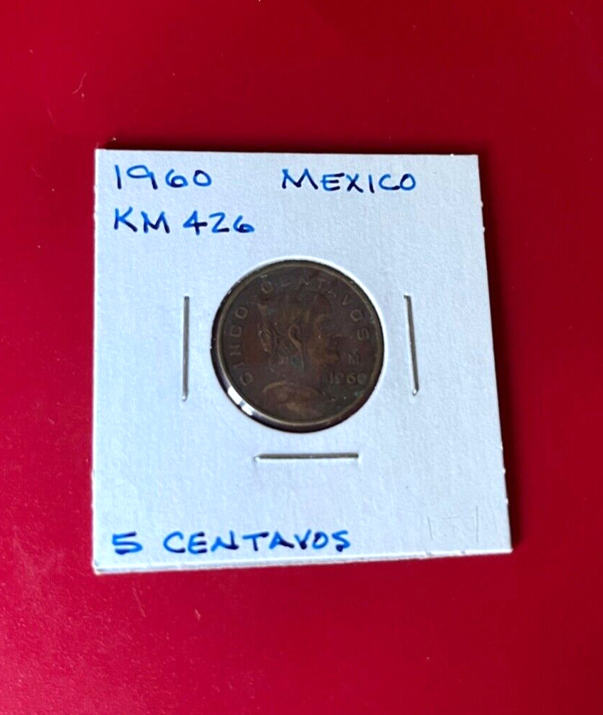 1960 MEXICO 5 CENTAVOS COIN - NICE WORLD COIN !!!