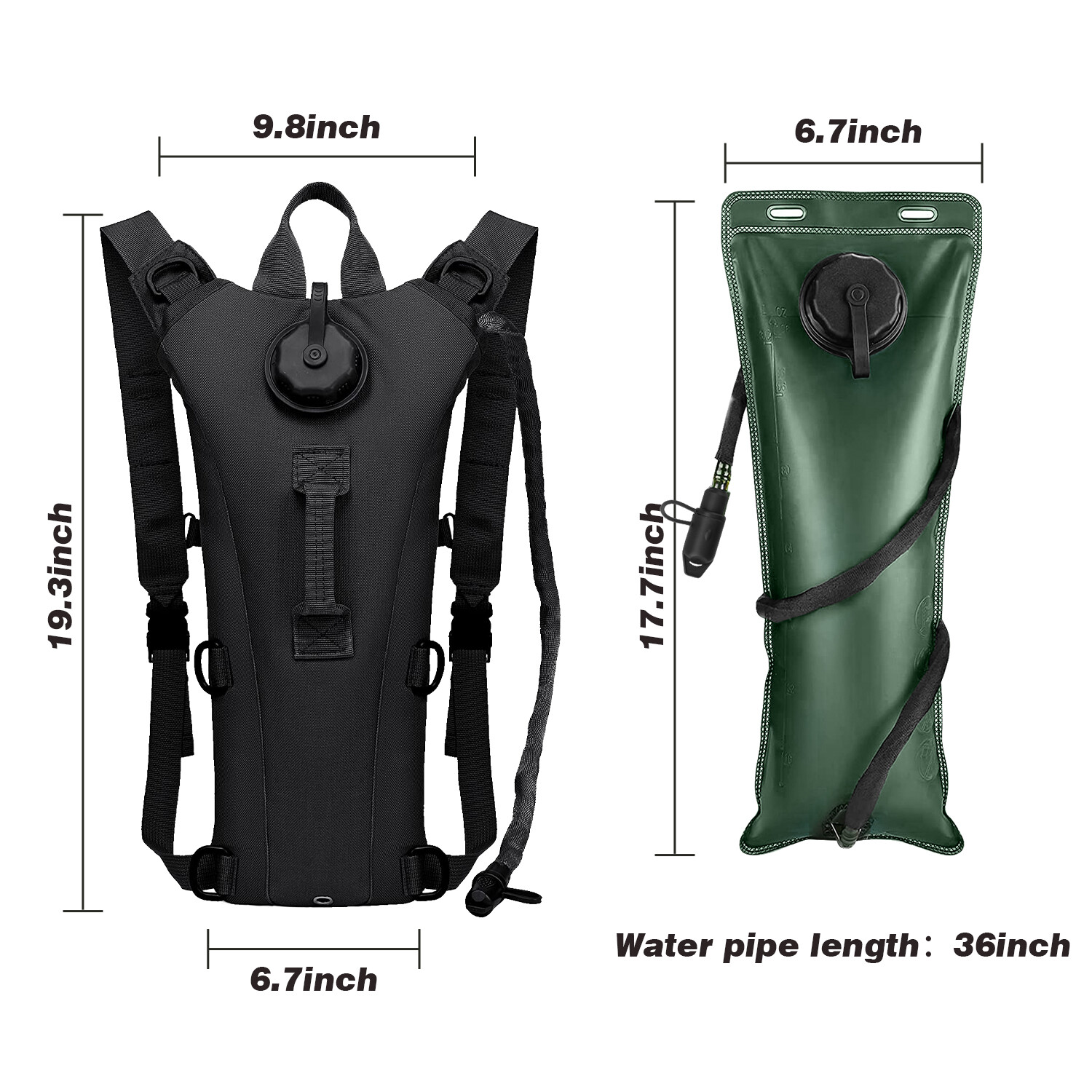 Camping Hydration Backpack, Lightweight Water Backpack with 3L Water Bladder Bag