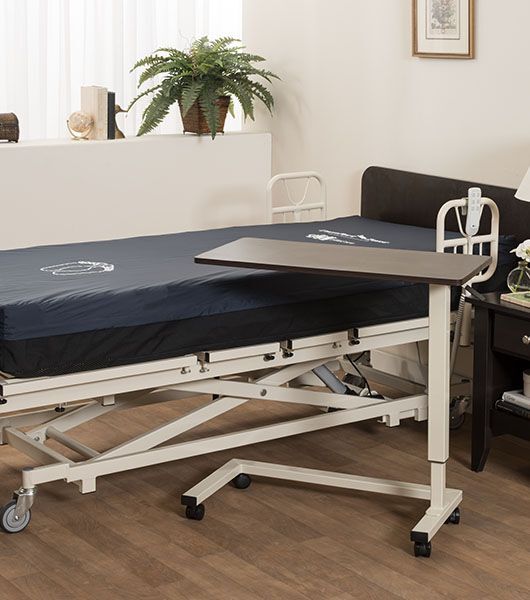 Medacure Hospital Bed Table Overbed Table with Wheels & Adjustable Height