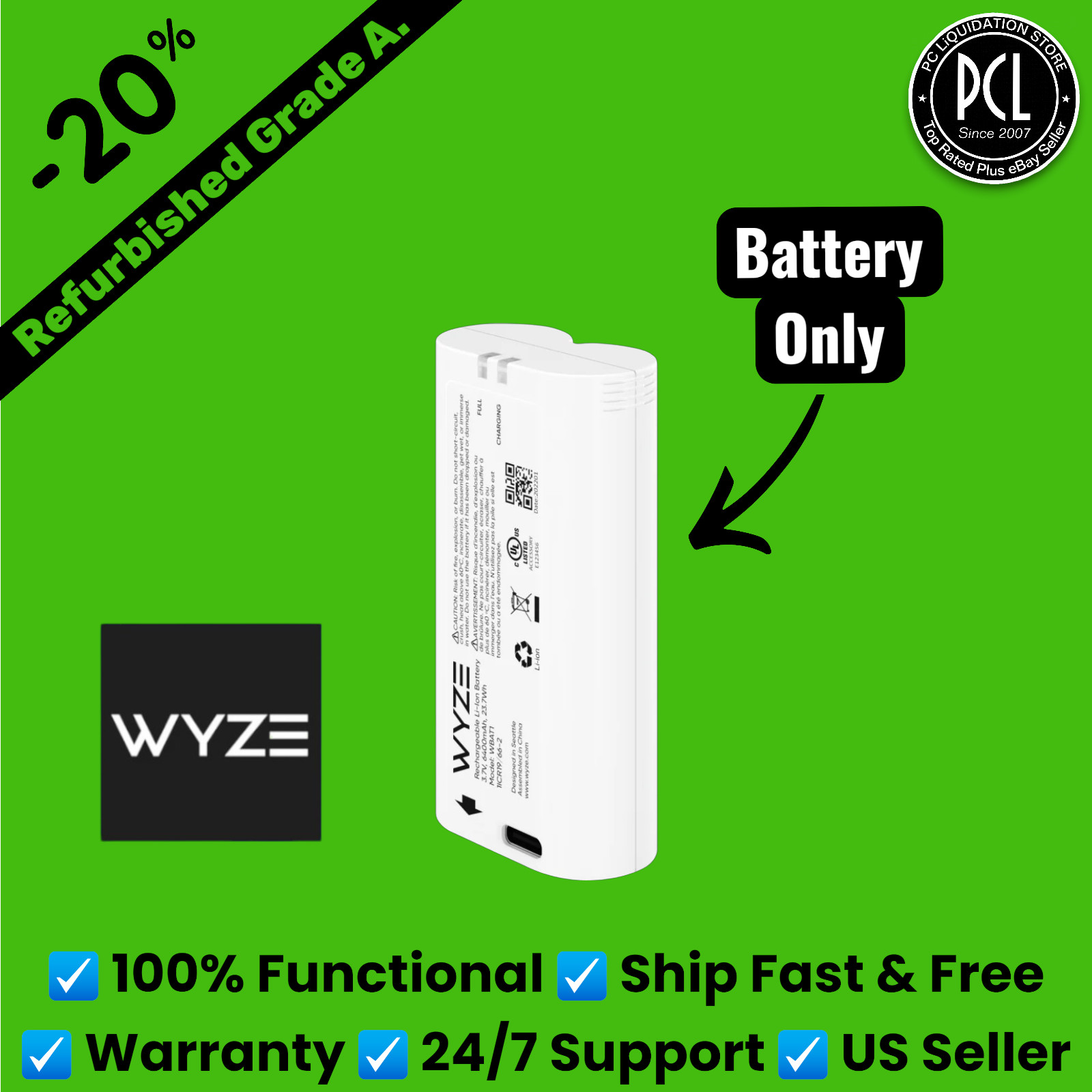 ✅Wyze Removable Battery for Wyze Battery Cam Pro, Duo Cam Doorbell & Palm Lock✅