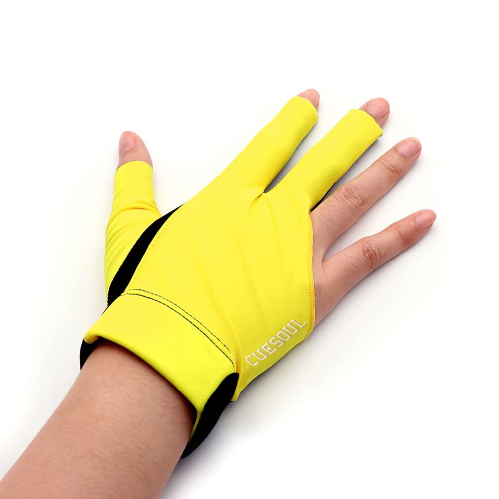 Professional Billiard Gloves for Right Hand, Size L, Yellow Color