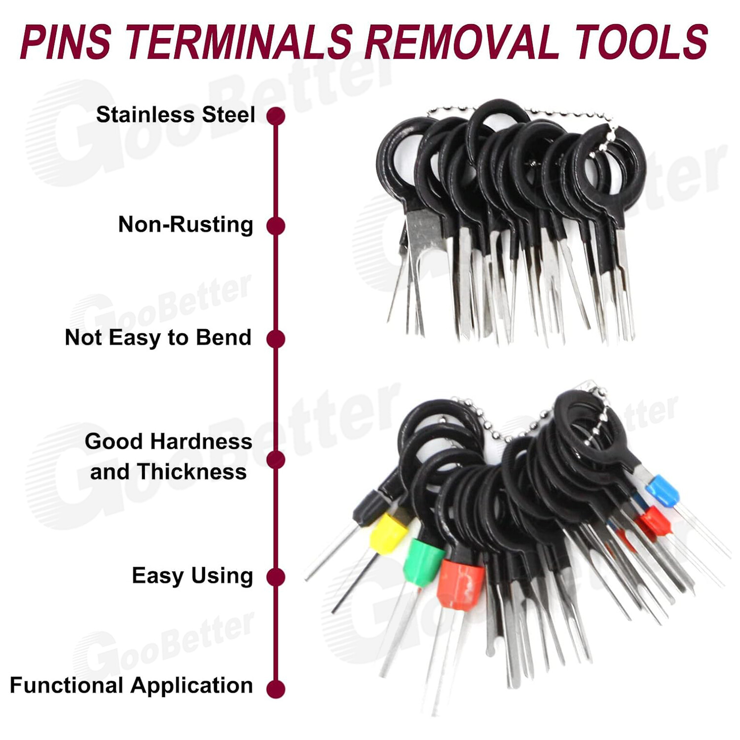 82Pcs Pin Ejector Wire Kit Extractor Auto Terminal Removal Connector Puller Tool