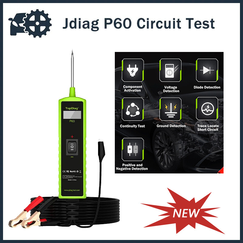 TopDiag P60 Circuit Tester Voltage Tester Car Diagnostic Tool Car Fuse Tester US