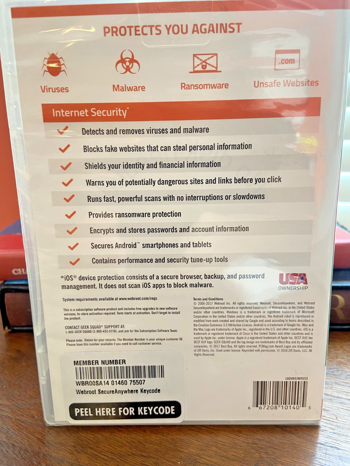 WEBROOT Secure Anywhere Internet Security Antivirus PC Mac 3 Devices, NEW SEALED