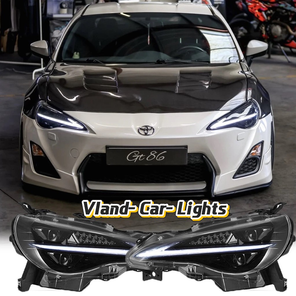 LED Projector Headlights For 12-20 Toyota 86 Subaru BRZ w/Blue DRL Animation L+R